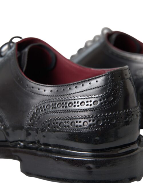 Dolce & Gabbana Mustad Oxfordi pidulikud meeste kingad Wingtip