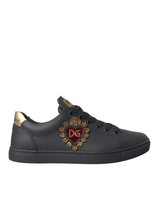 4578471.jpg Dolce & Gabbana Mustad südamemotiiviga kaunistatud madalad tossud