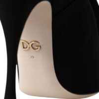 4579392.jpg Dolce & Gabbana Mustad stiletto kontsaga keskmise säärepikkusega saapad