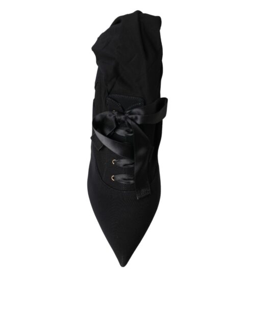 4579393.jpg Dolce & Gabbana Mustad stiletto kontsaga keskmise säärepikkusega saapad