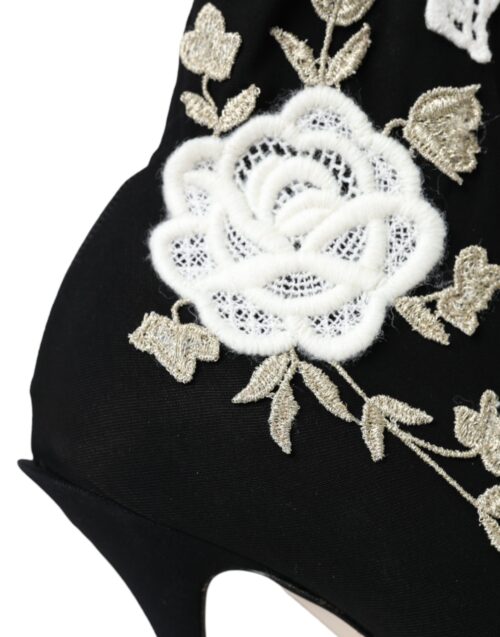 4579410.jpg Dolce & Gabbana Must/Valge tikandiga lühikesed saapad