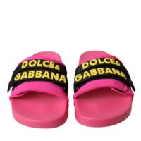 Dolce & Gabbana roosa-mustad logoga rannasandaalid