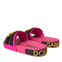 Dolce & Gabbana roosa-mustad logoga rannasandaalid