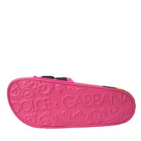 Dolce & Gabbana roosa-mustad logoga rannasandaalid