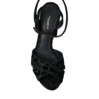 4582605.jpg Dolce & Gabbana mustad leopardimustrilised kontsaga sandaalid