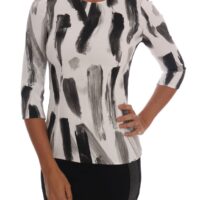 Dolce & Gabbana must-valge triibuline pluus