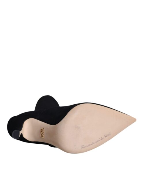 4629578.jpeg Dolce & Gabbana Mustad stiletto kontsaga keskmise säärepikkusega saapad