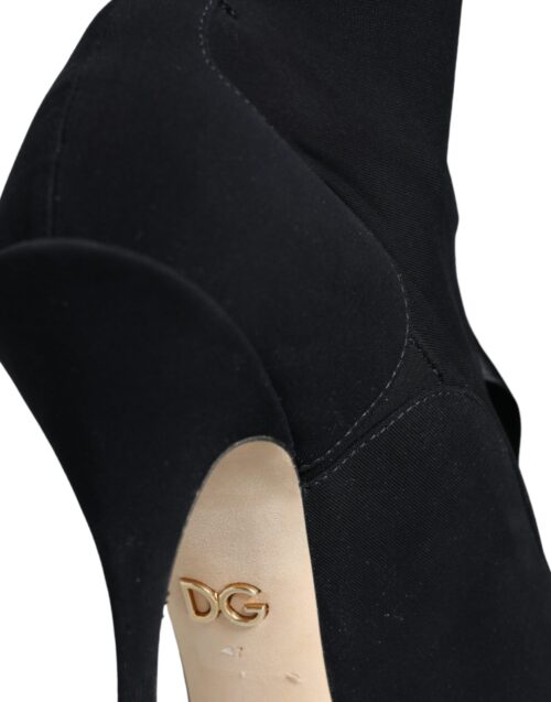 4629579.jpeg Dolce & Gabbana Mustad stiletto kontsaga keskmise säärepikkusega saapad