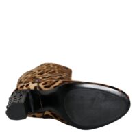 Dolce & Gabbana Beežid ja mustad leopardimustriga põlveni saapad