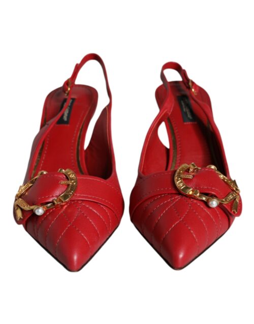 Dolce & Gabbana Red Devotion nahast slingback-kontsad