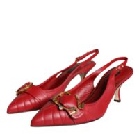 Dolce & Gabbana Red Devotion nahast slingback-kontsad