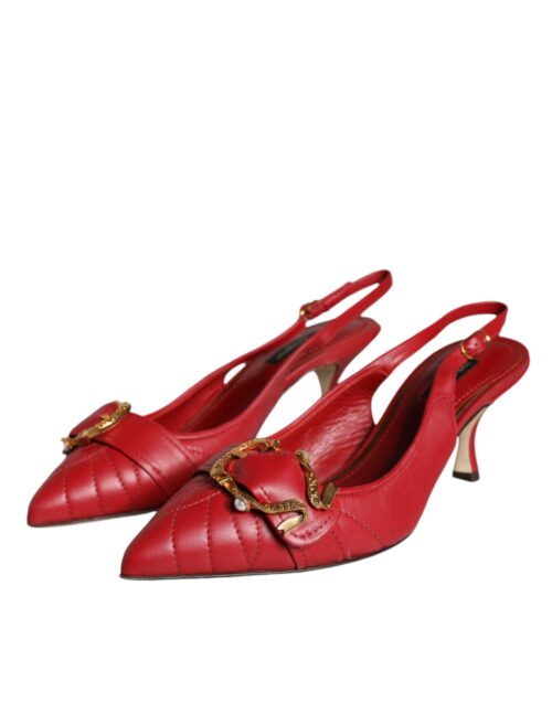 Dolce & Gabbana Red Devotion nahast slingback-kontsad