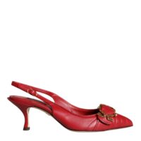 Dolce & Gabbana Red Devotion nahast slingback-kontsad