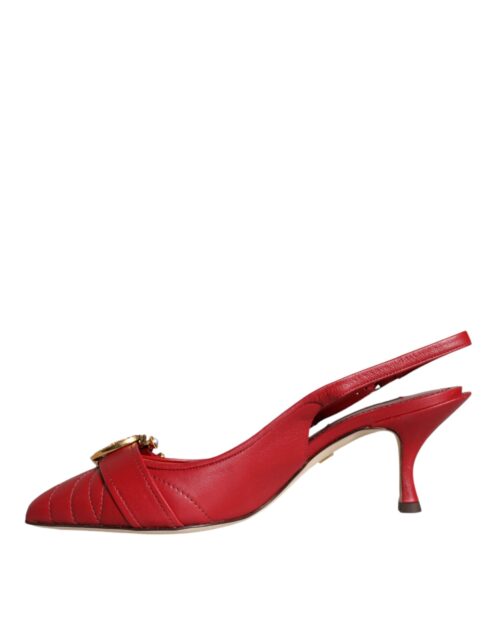 Dolce & Gabbana Red Devotion nahast slingback-kontsad