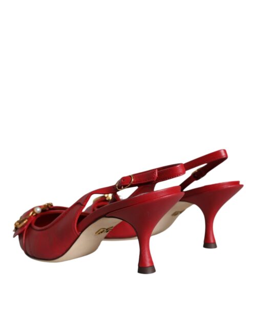 Dolce & Gabbana Red Devotion nahast slingback-kontsad