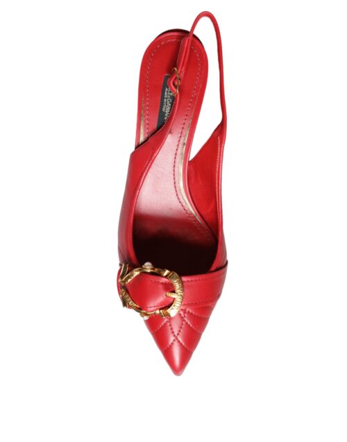 Dolce & Gabbana Red Devotion nahast slingback-kontsad