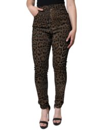 Dolce & Gabbana pruunid leopardimustrilised skinny teksad