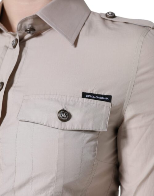 Dolce & Gabbana Beež kraega nööbitav särk