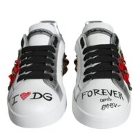 Dolce & Gabbana Valged lilledega neetidega madalad tossud