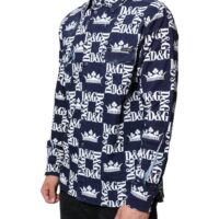 Dolce & Gabbana Sinine Crown logo print slim fit särk