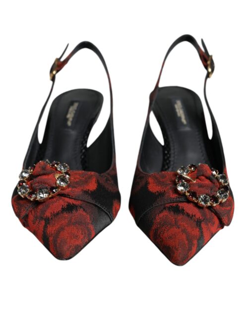 4670179.jpeg Dolce & Gabbana mustad ja punased lillemustriga slingback kingad kristallkontsaga