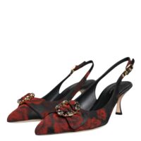 4670180.jpeg Dolce & Gabbana mustad ja punased lillemustriga slingback kingad kristallkontsaga