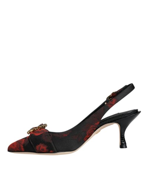 4670182.jpeg Dolce & Gabbana mustad ja punased lillemustriga slingback kingad kristallkontsaga