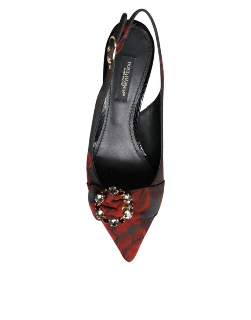 4670183.jpeg Dolce & Gabbana mustad ja punased lillemustriga slingback kingad kristallkontsaga