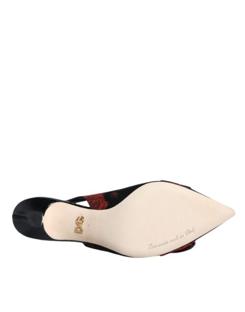 4670185.jpeg Dolce & Gabbana mustad ja punased lillemustriga slingback kingad kristallkontsaga
