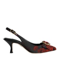 4670186.jpeg Dolce & Gabbana mustad ja punased lillemustriga slingback kingad kristallkontsaga