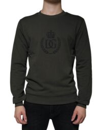 Dolce & Gabbana Army Green DG Crown pullover-sviiter