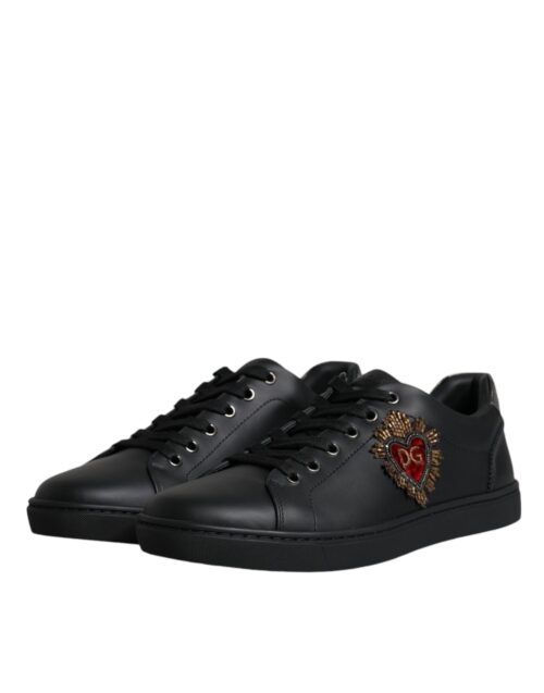 4700914.jpeg Dolce & Gabbana Black London Sacred Heart Men Sneakers Shoes