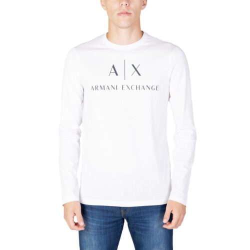 Armani Exchange White Cotton Long Sleeve T-Shirt