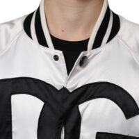 Dolce & Gabbana valge logoga täislukuga bomberjakk