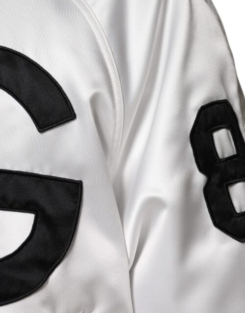 Dolce & Gabbana valge logoga täislukuga bomberjakk