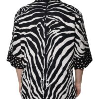 4823355.jpeg Dolce & Gabbana Must-valge sebramustriga oversize särk