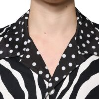 4823356.jpeg Dolce & Gabbana Must-valge sebramustriga oversize särk