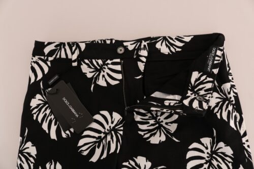 Dolce & Gabbana Must/valge slim püksid Leaf