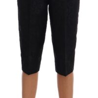 Dolce & Gabbana mustad brokaadist kõrge vöökohaga capri lühikesed püksid