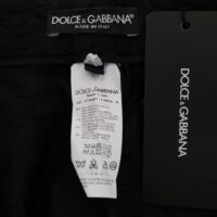 Dolce & Gabbana mustad brokaadist kõrge vöökohaga capri lühikesed püksid