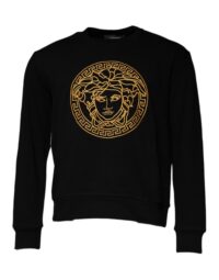 Versace must Medusa tikandiga pullover-kampsun
