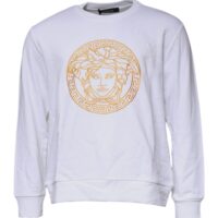 Versace Valge Medusa tikandiga pullover-kampsun