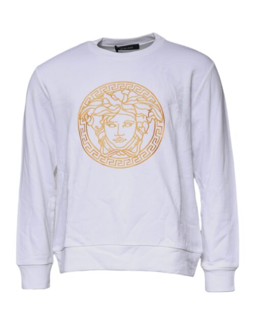 Versace Valge Medusa tikandiga pullover-kampsun
