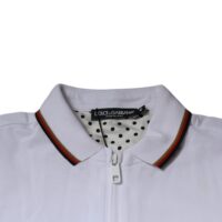 Dolce & Gabbana valge meeste täispikk lukuga dressipluus Crown