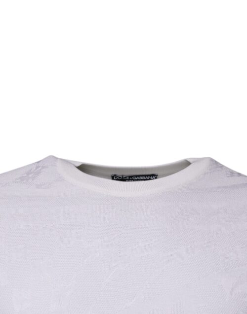 Dolce & Gabbana Valge Meeste Ümara Kaelusega Sviiter