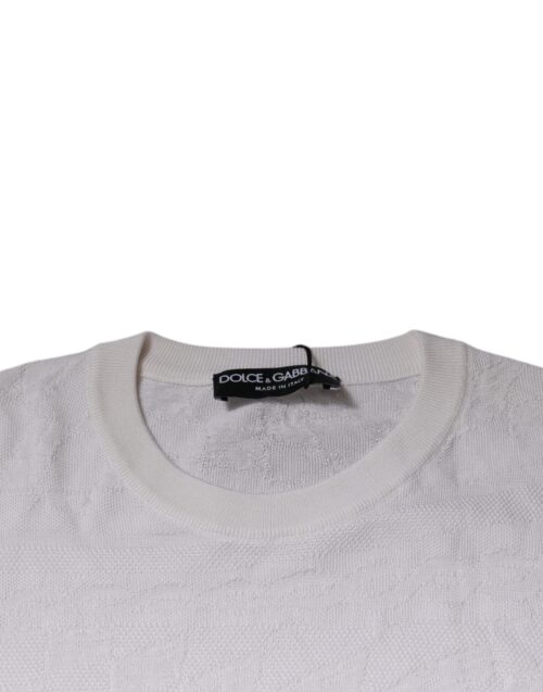 Dolce & Gabbana Valge Meeste Ümara Kaelusega Sviiter