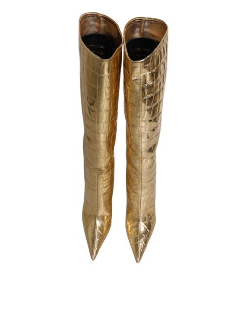 5404332.jpeg Dolce & Gabbana Kuldsed Stiletto kontsaga põlvsaapad