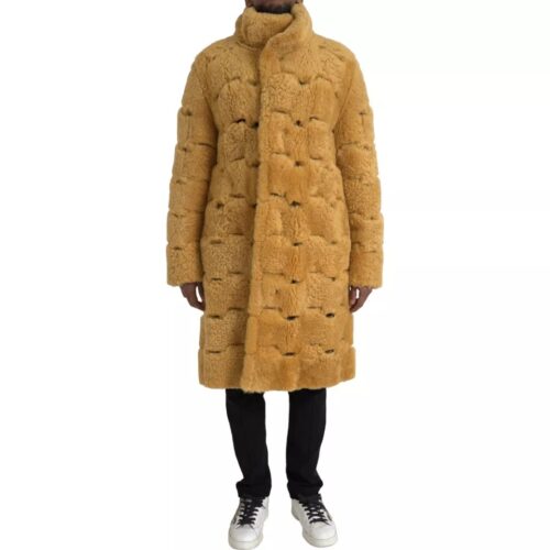 Bottega Veneta Yellow Long Teddy Coat Jacket