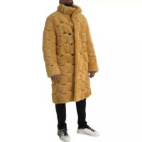 Bottega Veneta Yellow Long Teddy Coat Jacket