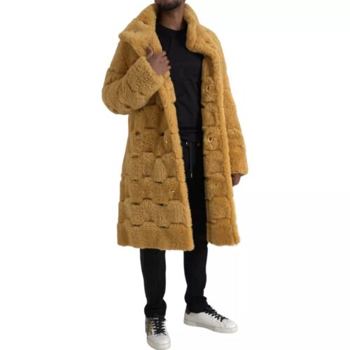 Bottega Veneta Yellow Long Teddy Coat Jacket